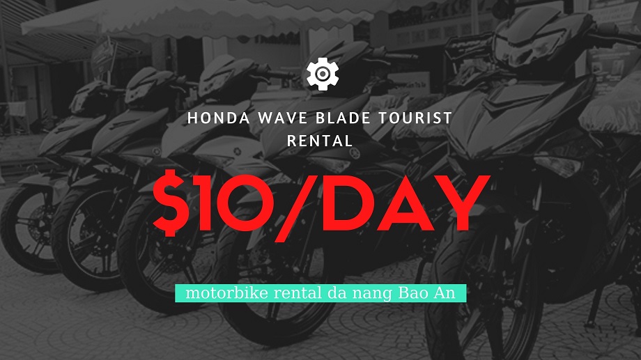 The price for Honda Wave Blade Tourist Rental is $10/day